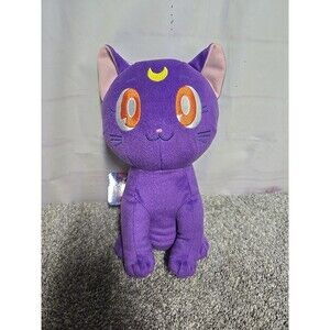 Sailor Moon 12" Luna Cat Clever Idiot Purple Standing Cat Plush NEW with Tags